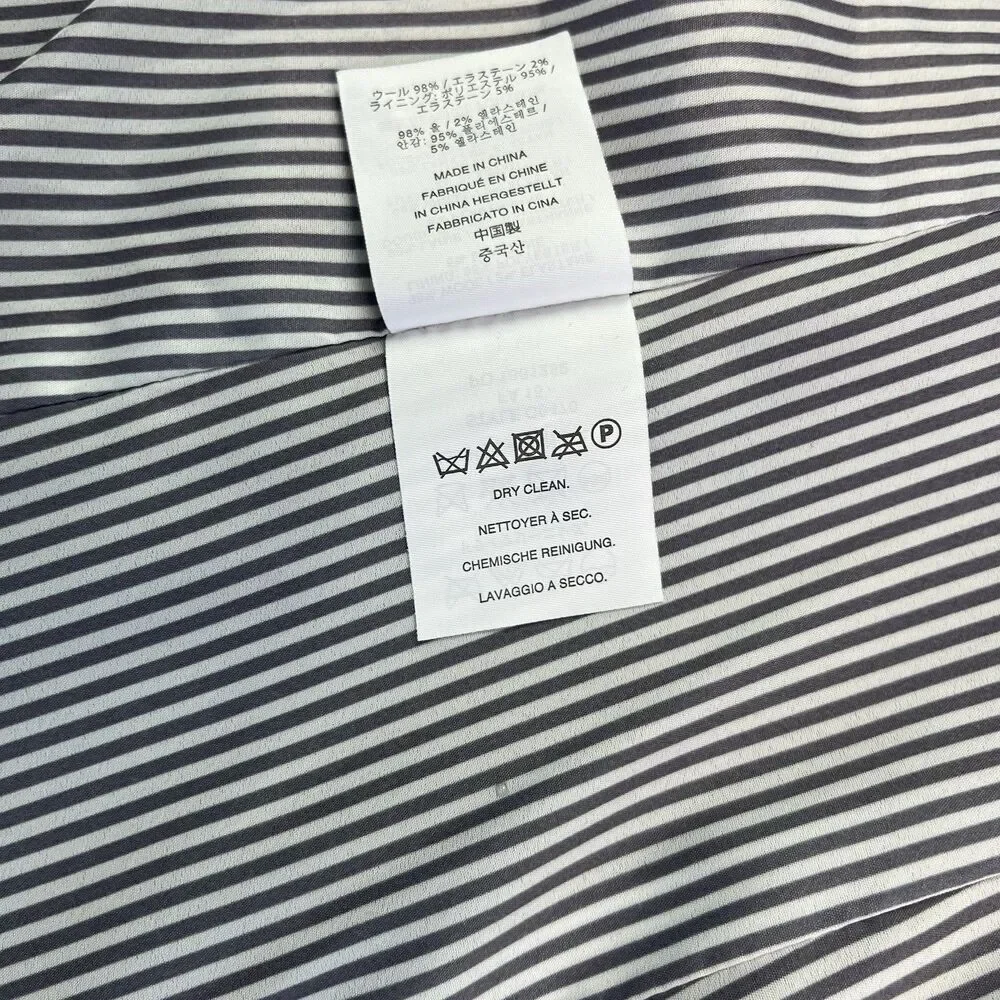 J Crew Wool Blazer Size 6 Black Gold Crest Buttons Striped Lining Preppy Office